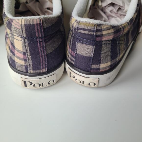 Men’s Polo Ralph Lauren‎ Giles Madras Plaid Sneaker Shoes Size 4.5./5 *Mismatch* - Picture 5 of 10